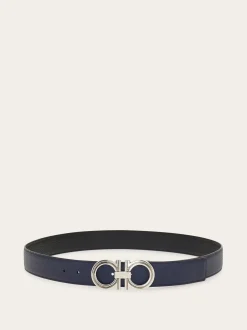 Reversible and adjustable Gancini belt - Men