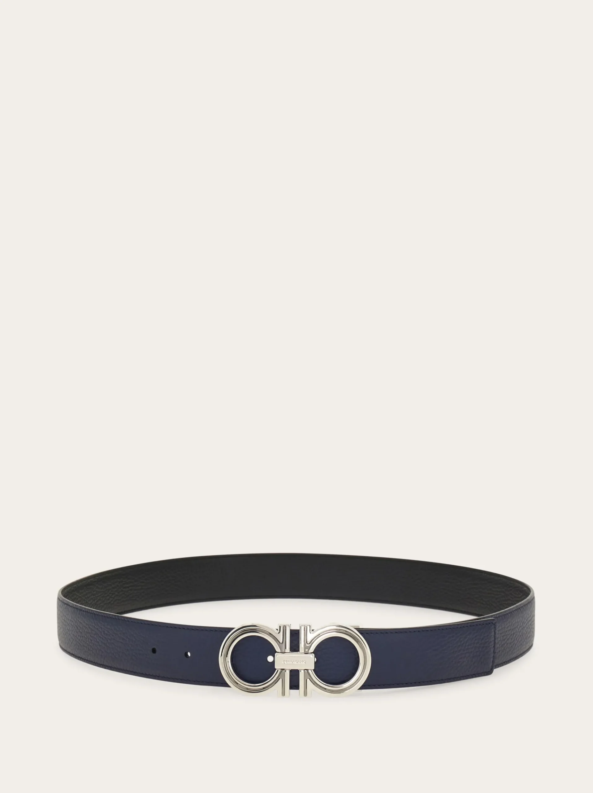 Reversible and adjustable Gancini belt - Men