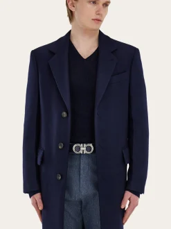 Reversible and adjustable Gancini belt - Men