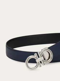 Reversible and adjustable Gancini belt - Men