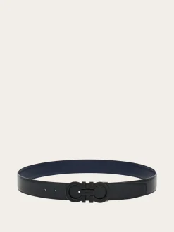 Reversible and adjustable Gancini belt - Men