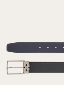 Reversible and adjustable Gancini belt - Men