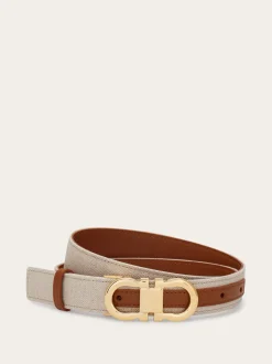Reversible and adjustable Gancini belt - Women