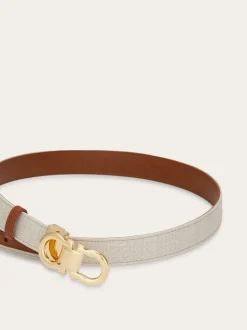 Reversible and adjustable Gancini belt - Women