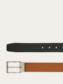 Reversible and adjustable Gancini belt - Men