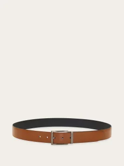 Reversible and adjustable Gancini belt - Men