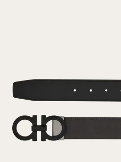 Reversible and adjustable Gancini belt - Men
