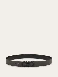 Reversible and adjustable Gancini belt - Men