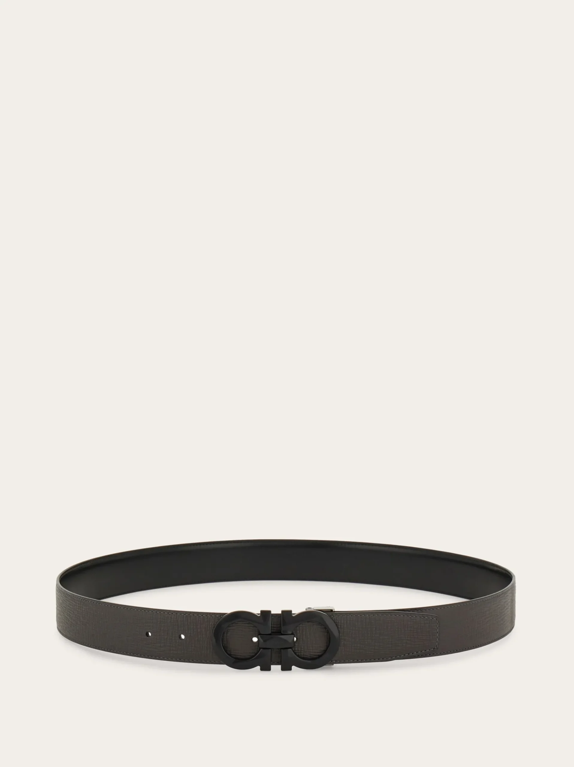 Reversible and adjustable Gancini belt - Men