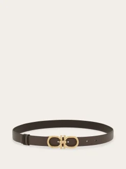 Reversible and adjustable Gancini belt - Women