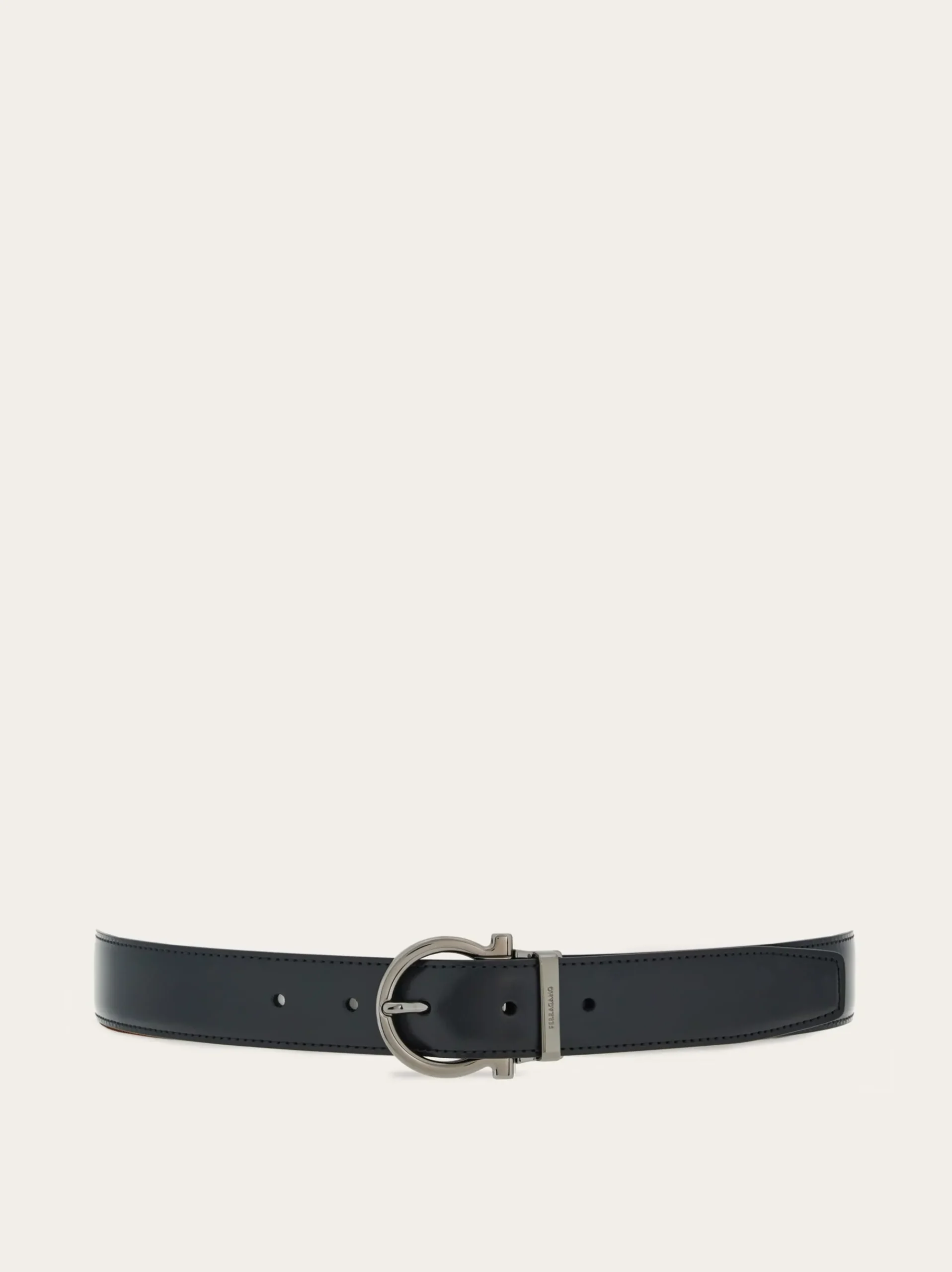 Reversible and adjustable Gancini belt - Men