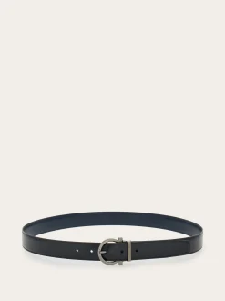 Reversible and adjustable Gancini belt - Men