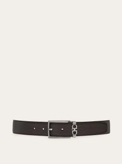 Reversible and adjustable Gancini belt - Men