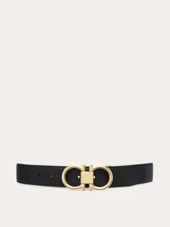 Reversible and adjustable Gancini belt - Men