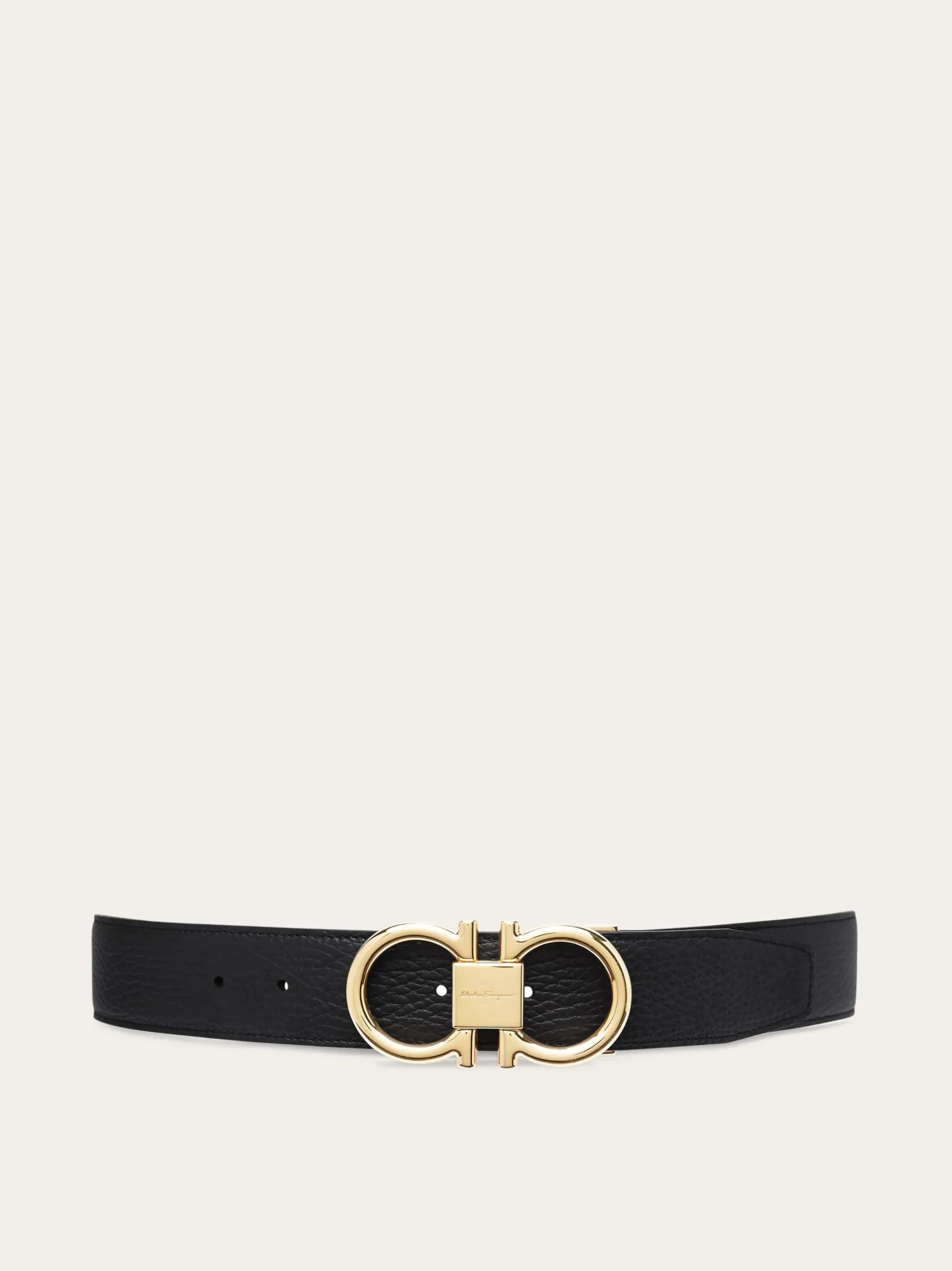 Reversible and adjustable Gancini belt - Men