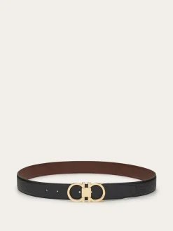 Reversible and adjustable Gancini belt - Men