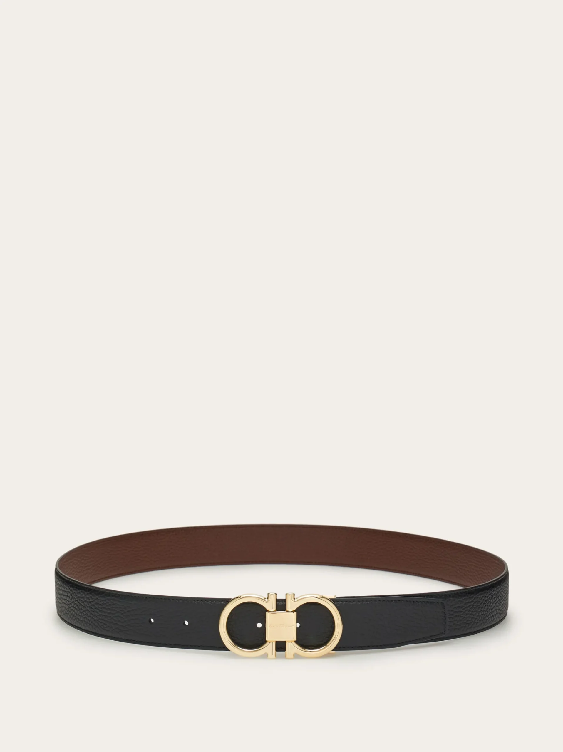 Reversible and adjustable Gancini belt - Men