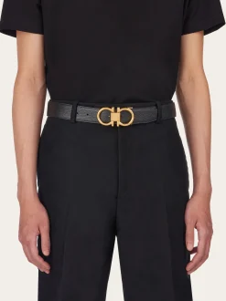 Reversible and adjustable Gancini belt - Men
