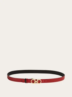 Reversible and adjustable Gancini belt - Women
