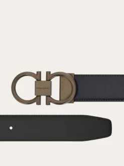 Reversible and adjustable Gancini belt - Men