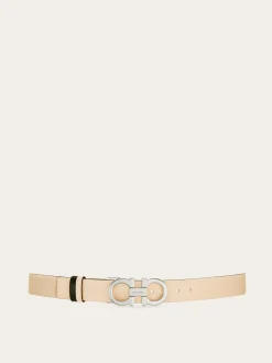 Reversible and adjustable Gancini belt - Women