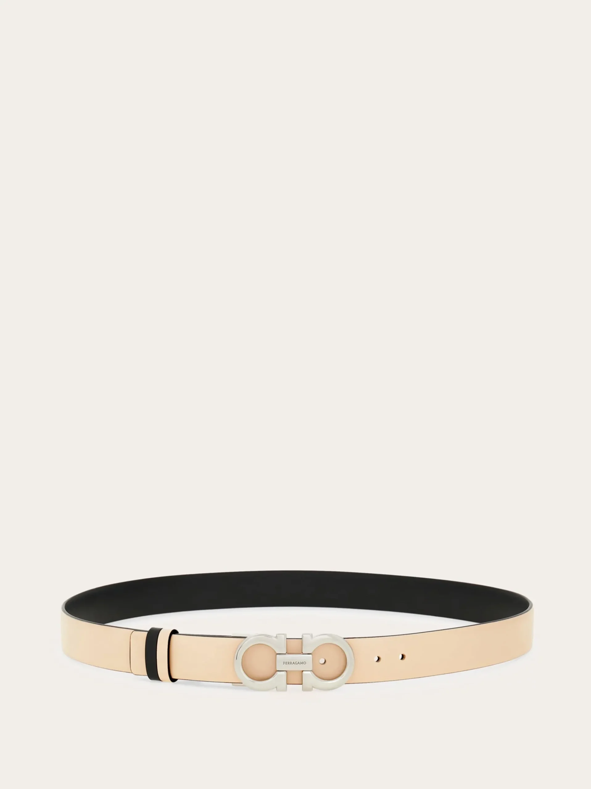 Reversible and adjustable Gancini belt - Women