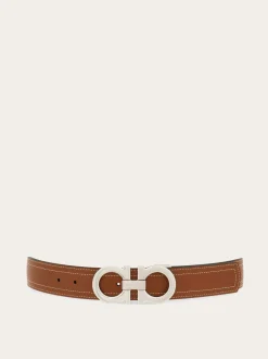 Reversible and adjustable Gancini belt - Men