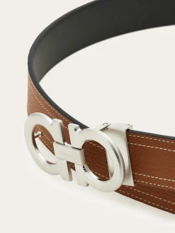 Reversible and adjustable Gancini belt - Men