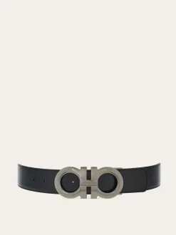 Reversible and adjustable Gancini belt - Men