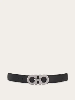 Reversible and adjustable Gancini belt - Men