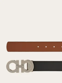 Reversible and adjustable Gancini belt - Men