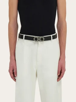 Reversible and adjustable Gancini belt - Men