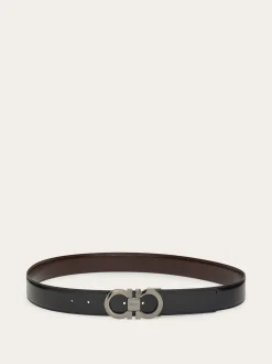 Reversible and adjustable Gancini belt - Men