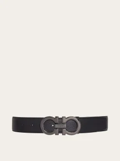 Reversible and adjustable Gancini belt - Men