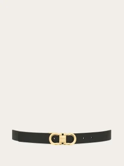 Reversible and adjustable Gancini belt - Women