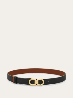Reversible and adjustable Gancini belt - Women