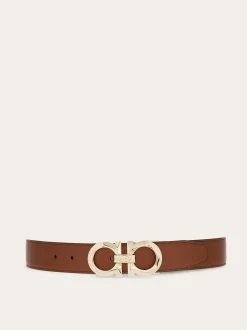 Reversible and adjustable Gancini belt - Men