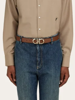 Reversible and adjustable Gancini belt - Men