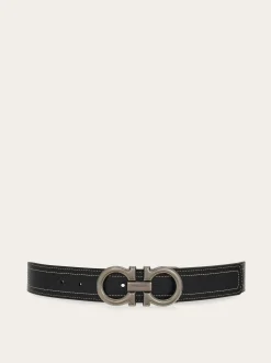 Reversible and adjustable Gancini belt - Men