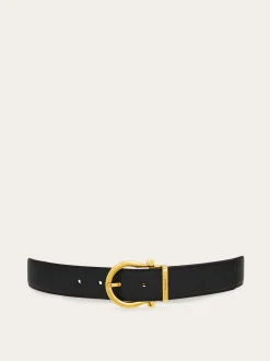 Reversible and adjustable Gancini belt - Women