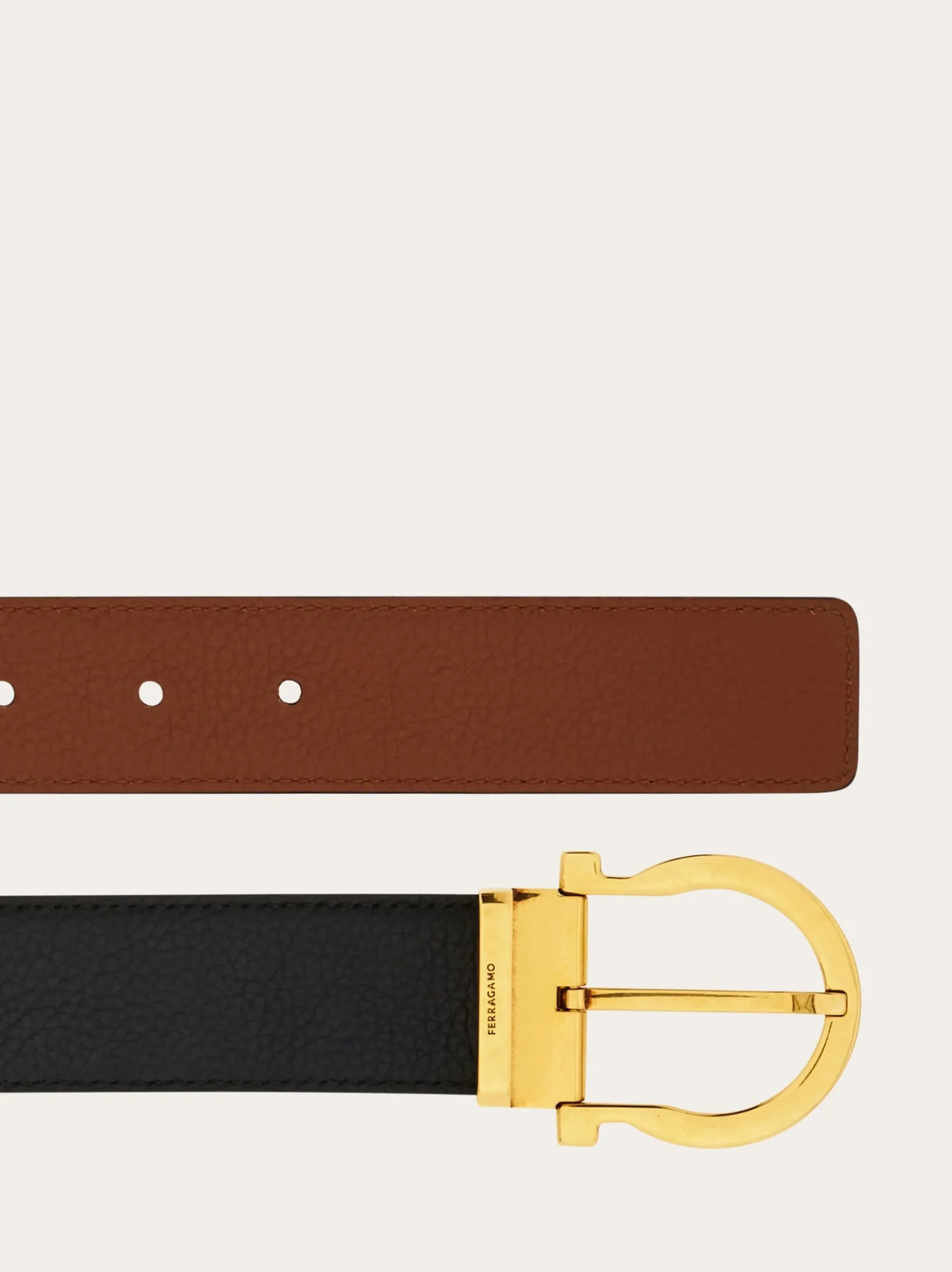 Reversible and adjustable Gancini belt - Women