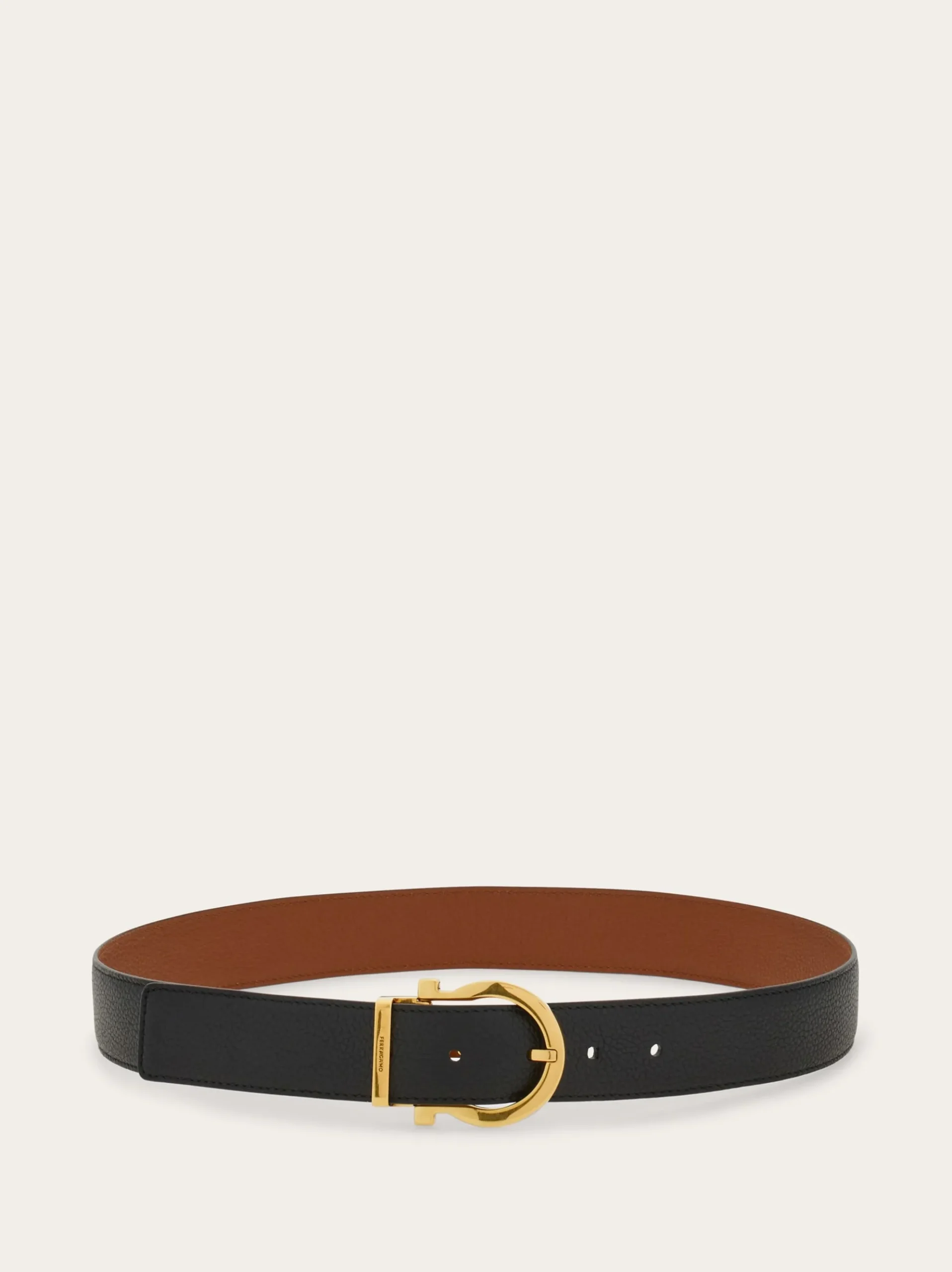 Reversible and adjustable Gancini belt - Women