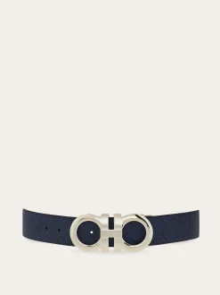 Reversible and adjustable Gancini belt - Men