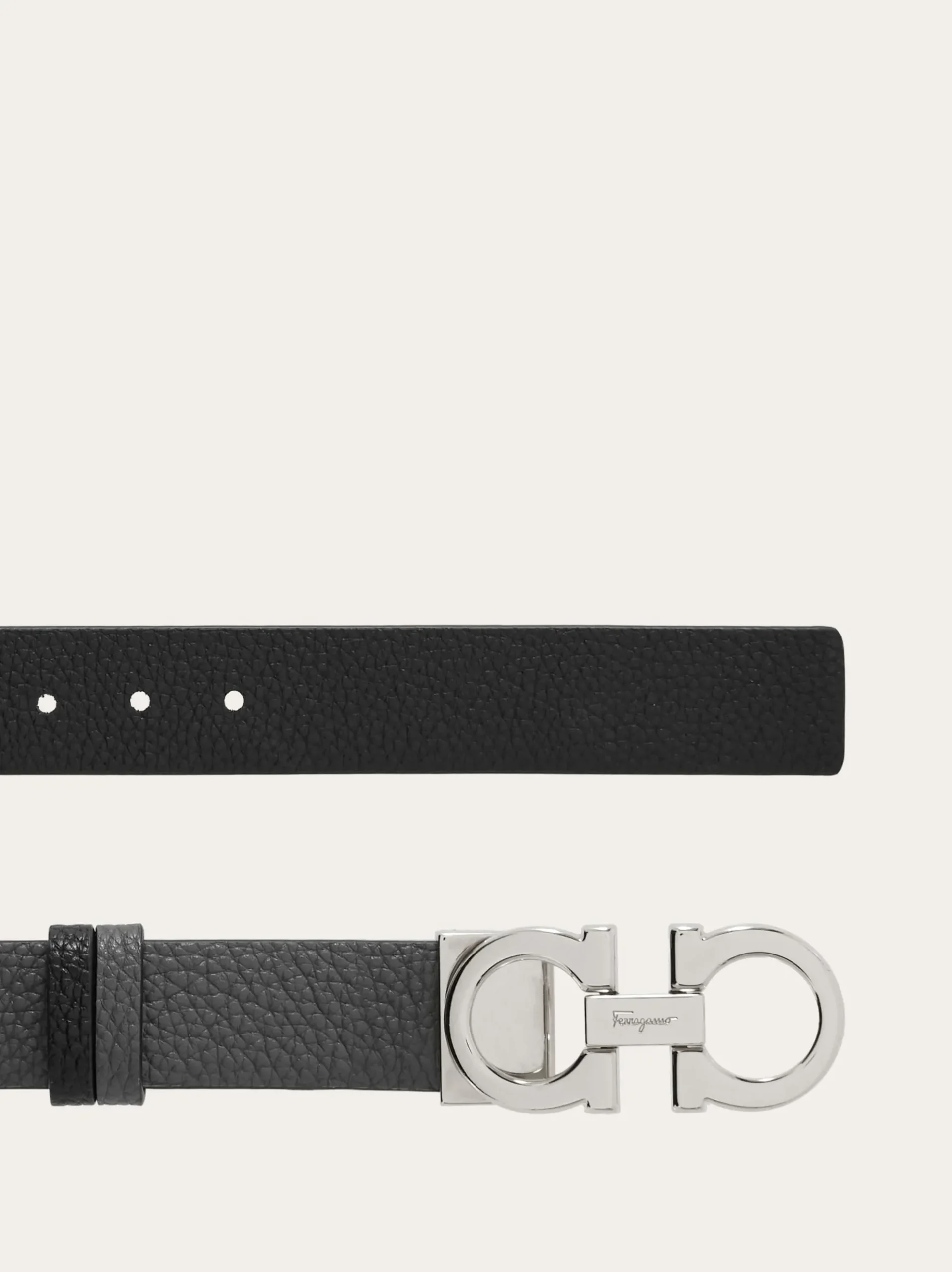 Reversible and adjustable Gancini belt - Women