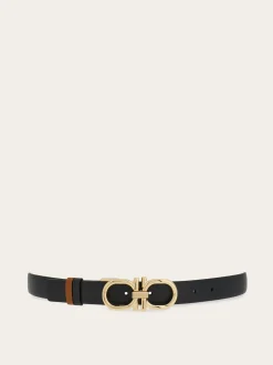 Reversible and adjustable Gancini belt - Women