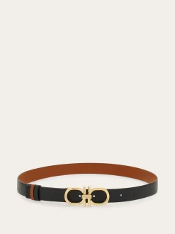 Reversible and adjustable Gancini belt - Women