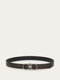 Reversible and adjustable Gancini belt - Men