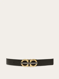 Reversible and adjustable Gancini belt - Men