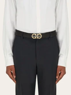 Reversible and adjustable Gancini belt - Men
