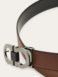 Reversible and adjustable Gancini belt - Men